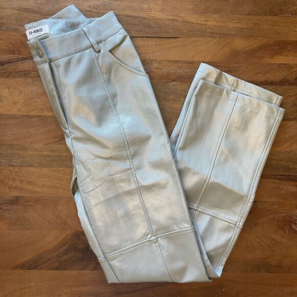 4th + Reckless Cool Gray High Waisted Pleather Pants | SZ S - Picture 3 of 14